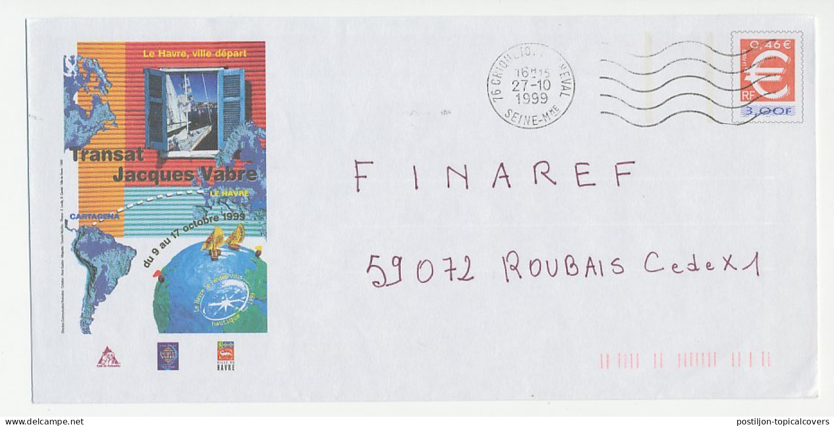 Postal Stationery / PAP France 1999 Sailing Trip - Globe - Barche