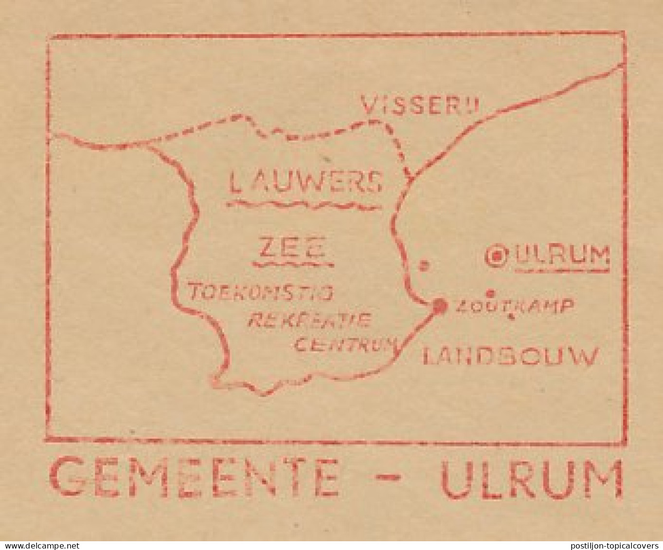 Meter Cover Netherlands 1962 Lauwers Sea - Zoutkamp - Salt - Ulrum - Unclassified