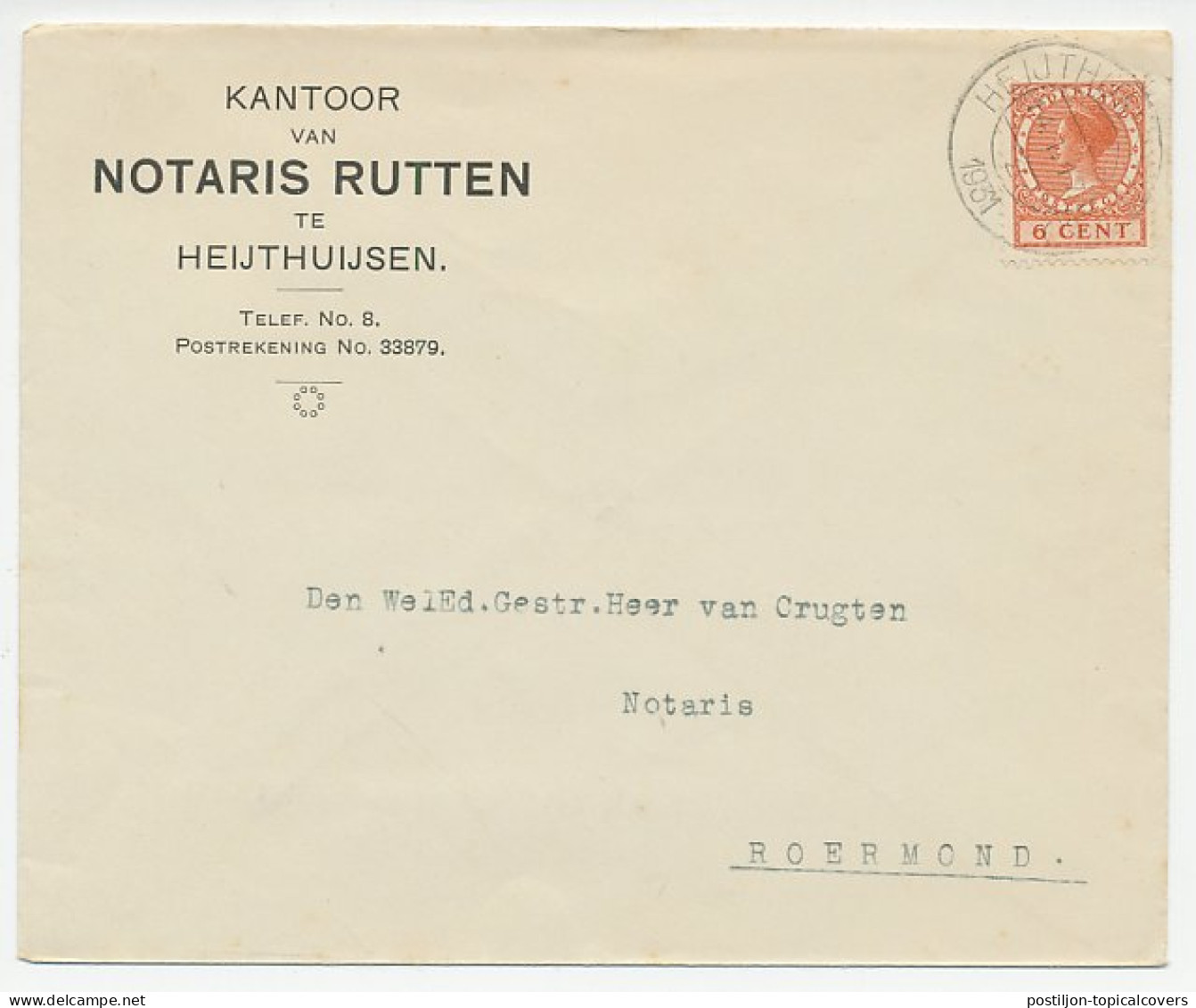 Envelop Heijthuijsen 1931 - Notaris - Unclassified