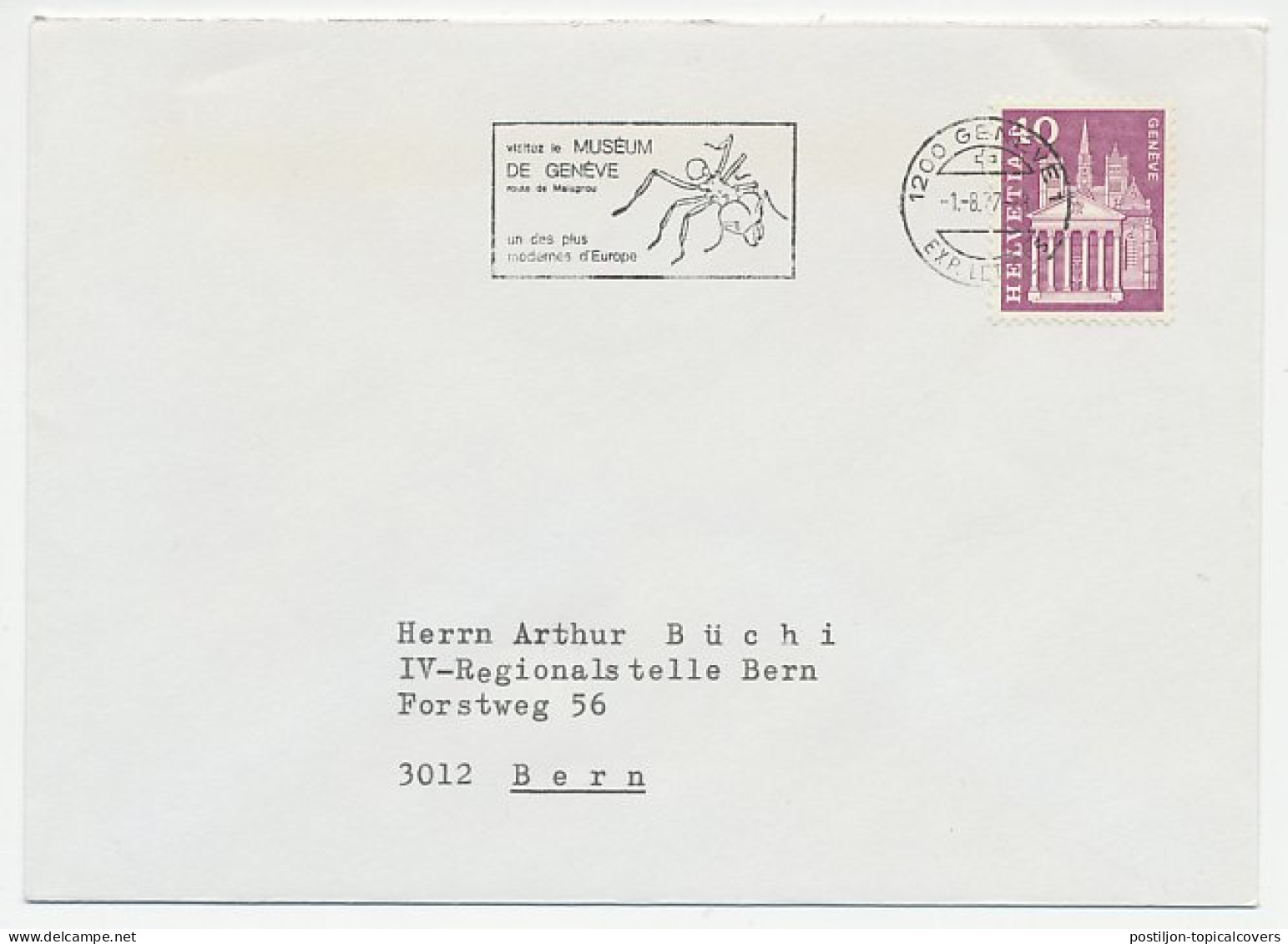 Cover / Postmark Switzerland 1977 Ant - Museum - Altri & Non Classificati