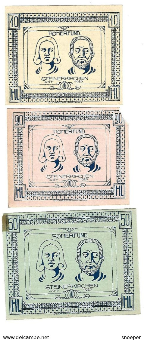 **Austria Notgeld Steinkirchen Am Der  Traun  Serie Compleet  1029.2a   Cat Val 3 Euro - Oostenrijk