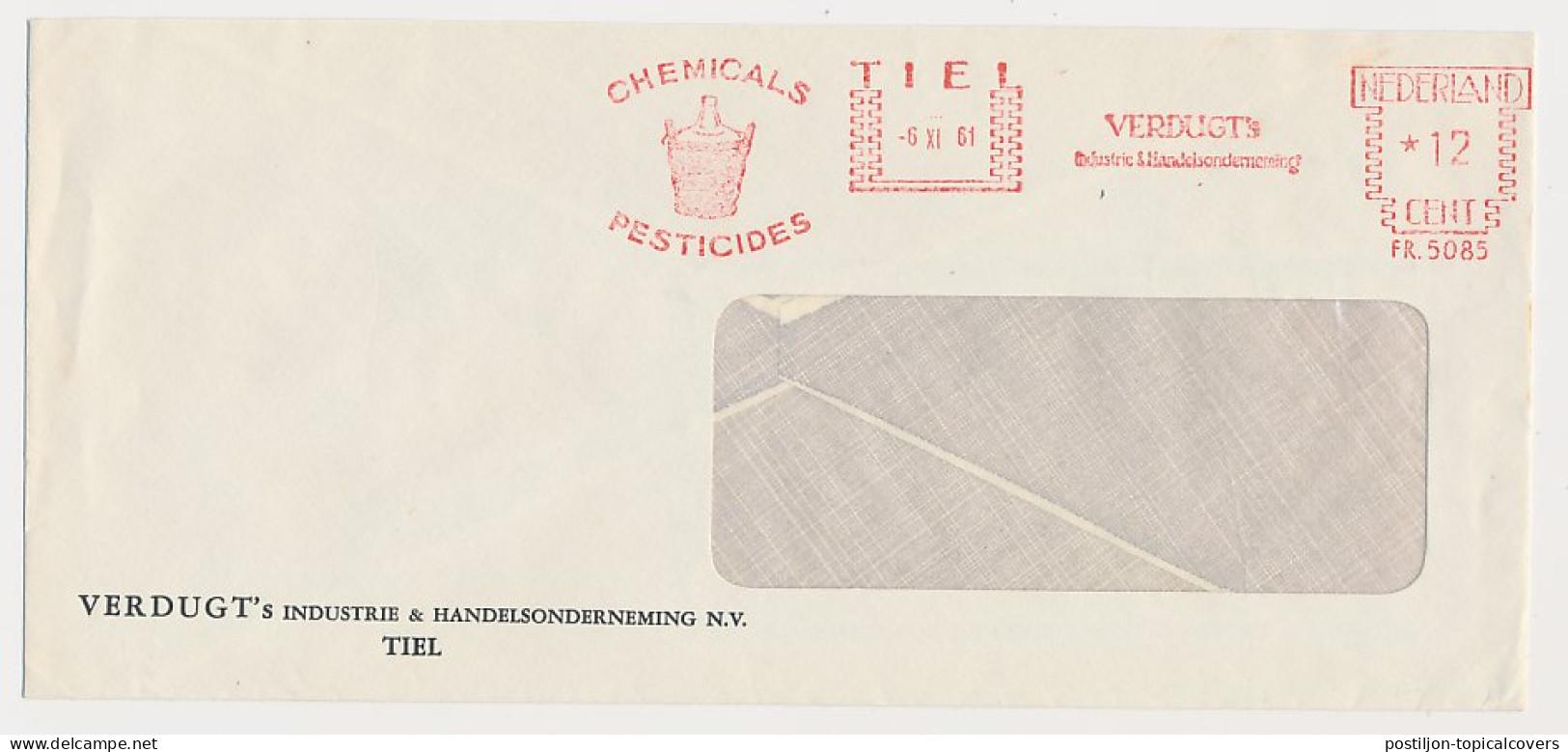 Meter Cover Netherlands 1961 Chemicals - Pesticides - Tiel - Sonstige & Ohne Zuordnung