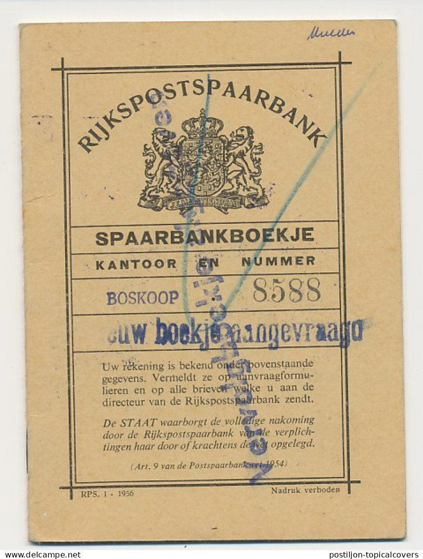 Boskoop 1957 - Spaarbankboekje Rijkspostspaarbank - Non Classificati