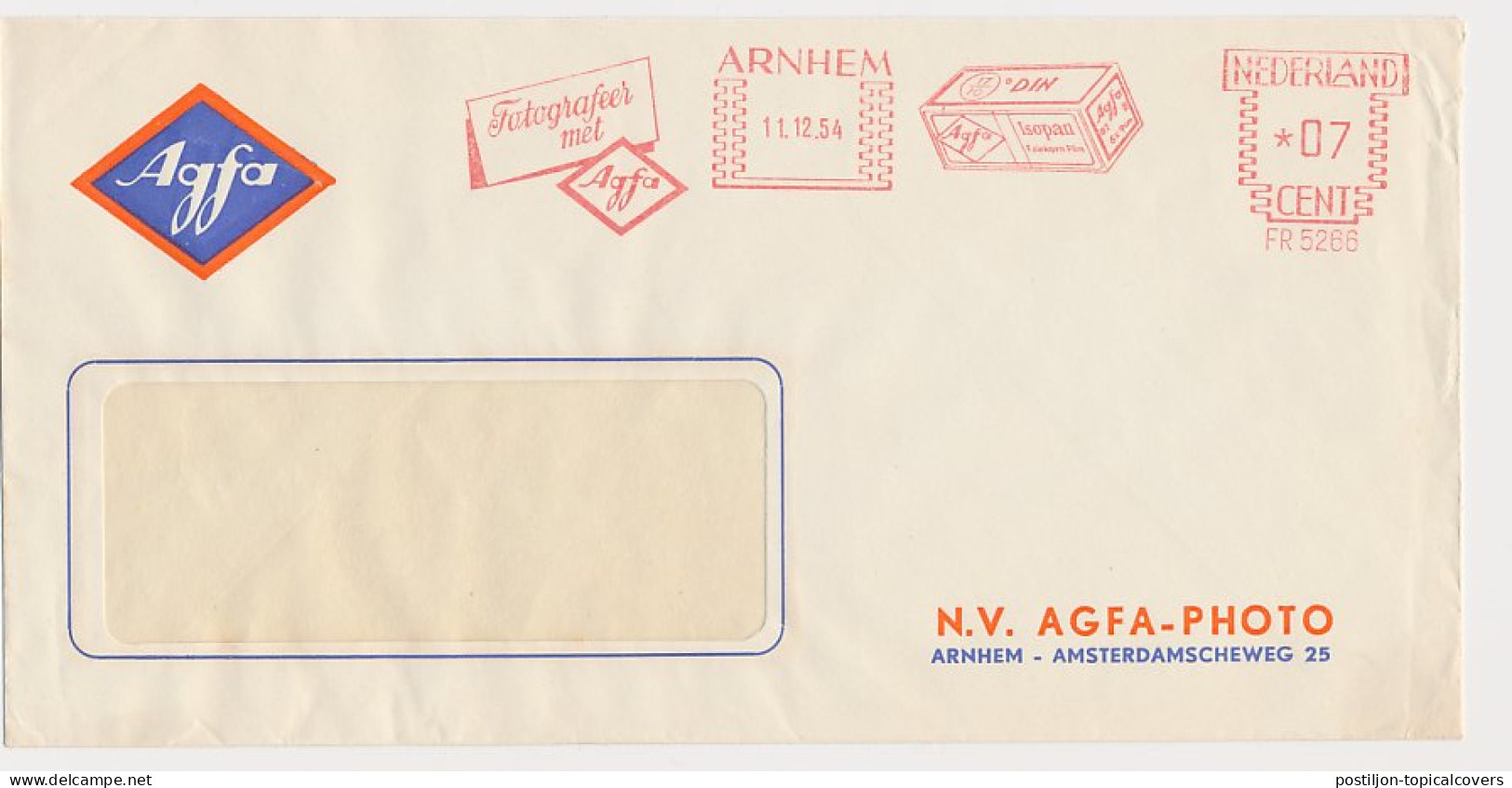 Meter Cover Netherlands 1954 Agfa - Photography Products - Arnhem - Photography