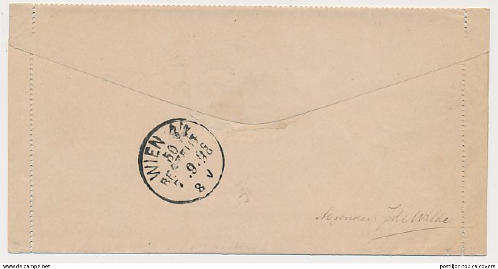 Postblad G. 1 Arnhem - Oostenrijk 1893 - Entiers Postaux