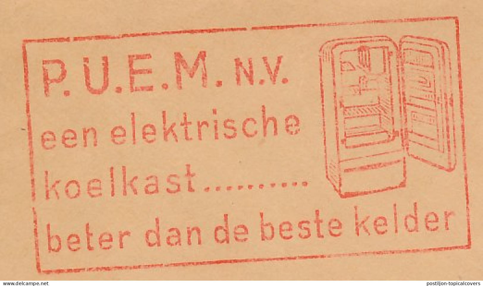 Meter Cover Netherlands 1964 Electric Refrigerator - Utrecht - Sin Clasificación