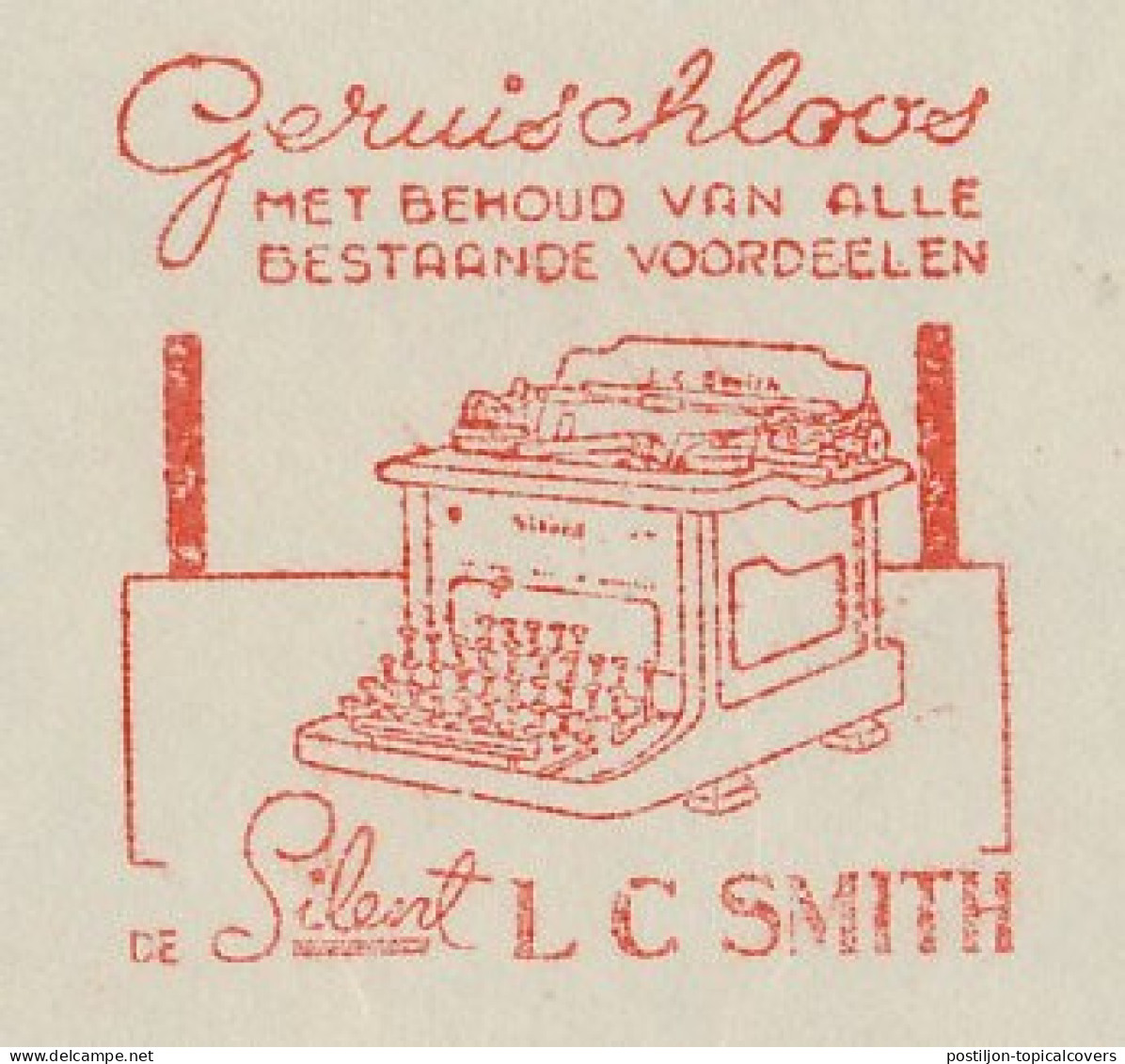 Meter Cover Front Netherlands 1935 Typewriter - Silent - L.C. Smith - Sin Clasificación