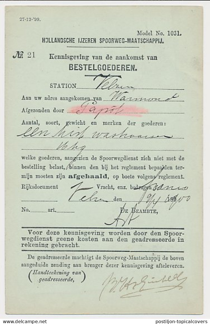 Spoorwegbriefkaart G. HYSM51 G - Haarlem - Velsen 1900 - Postal Stationery