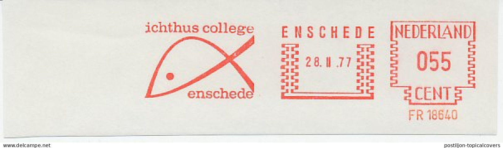 Meter Cut Netherlands 1977 Ichtus - Christ - Fish - Autres & Non Classés
