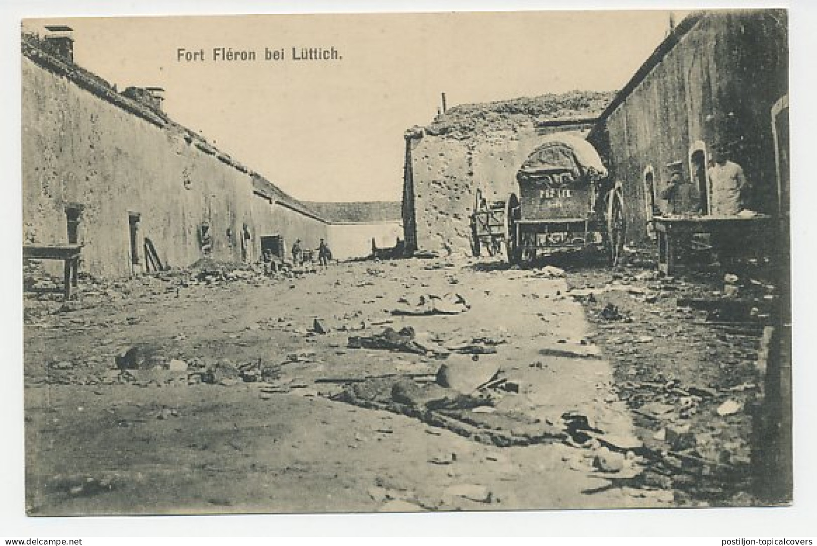 Fieldpost Postcard Germany / Belgium 1915 Fortress Fleron - Liege - WWI - WW1