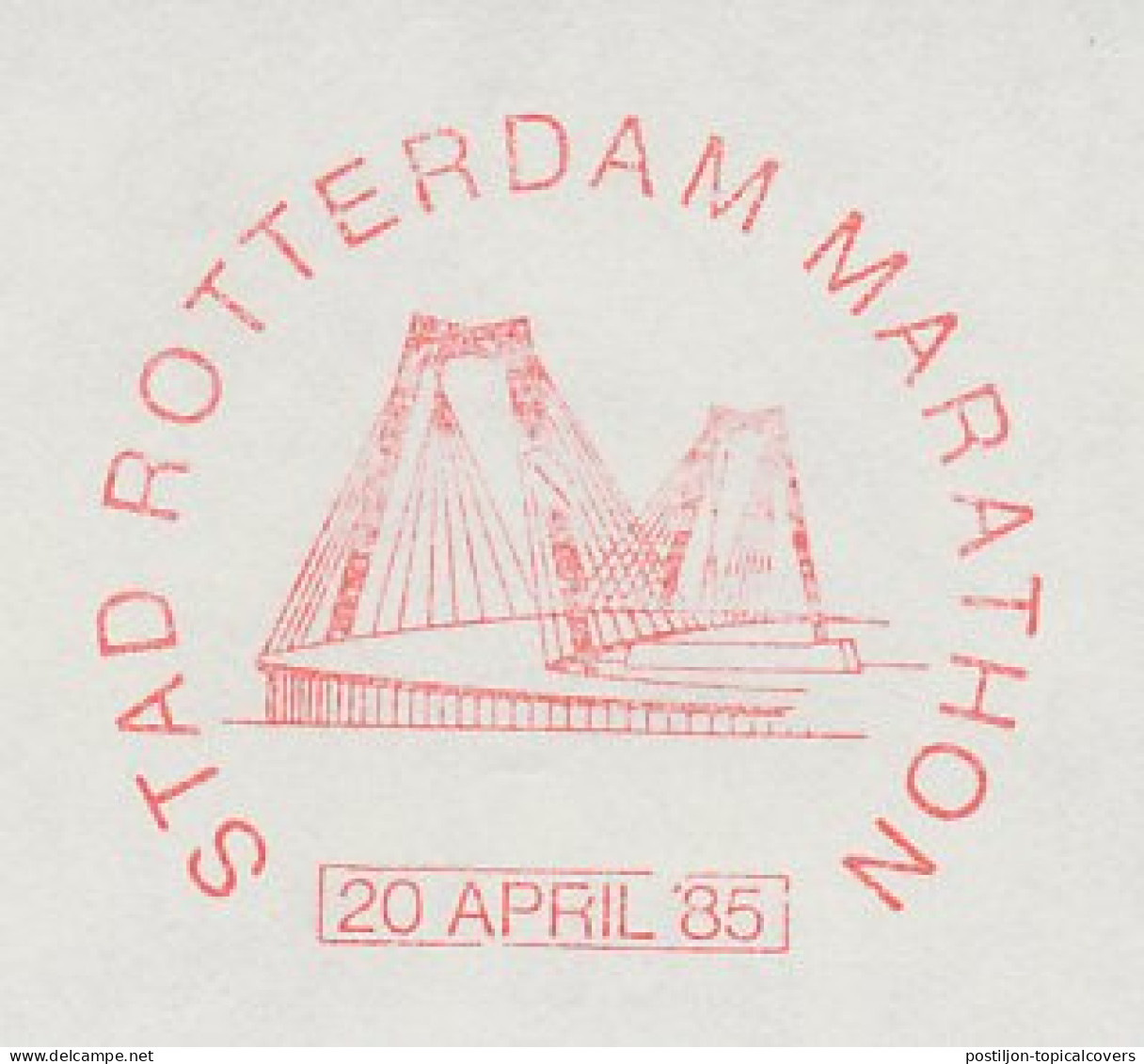 Meter Cut Netherlands 1985 Marathon Of Rotterdam 1985 - Bridge - Autres & Non Classés