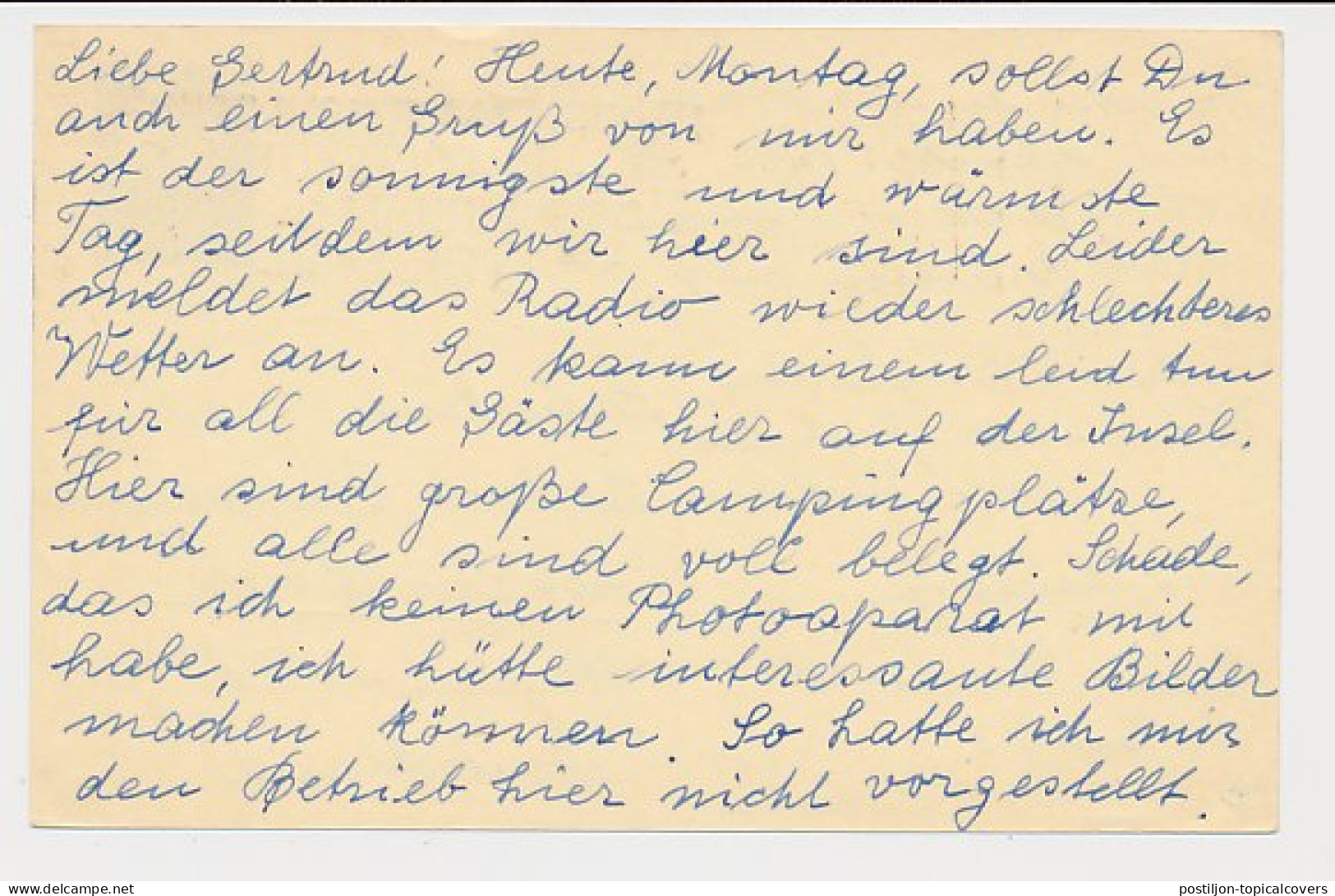 Briefkaart G. 327 ( Buren Ameland ) Leeuwarden - Duitsland 1962 - Entiers Postaux