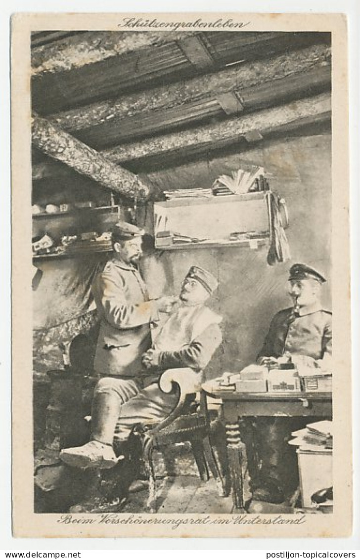 Fieldpost Postcard Germany 1916 Shaving - Shave - WWI - Sonstige & Ohne Zuordnung