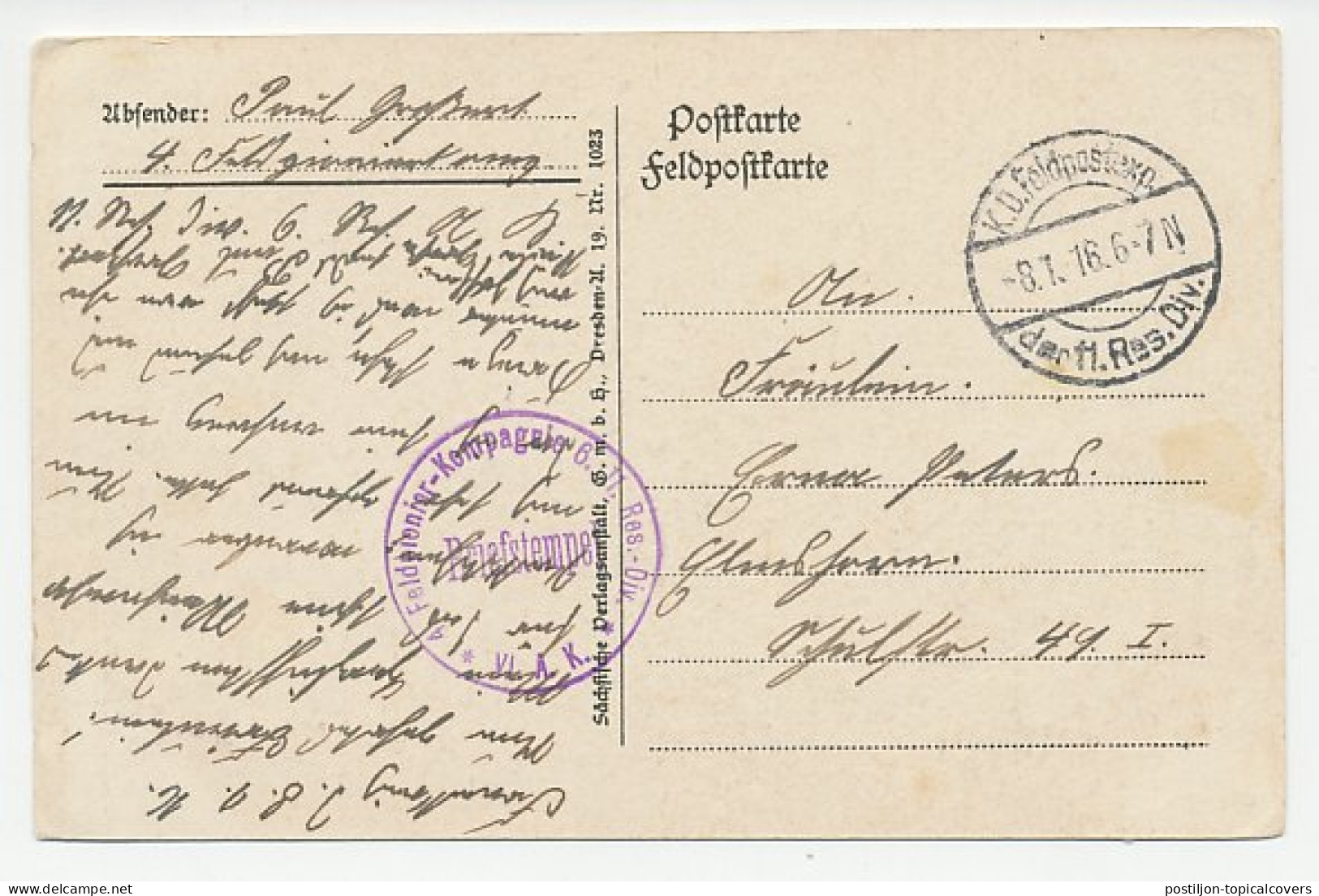 Fieldpost Postcard Germany 1916 Shaving - Shave - WWI - Autres & Non Classés