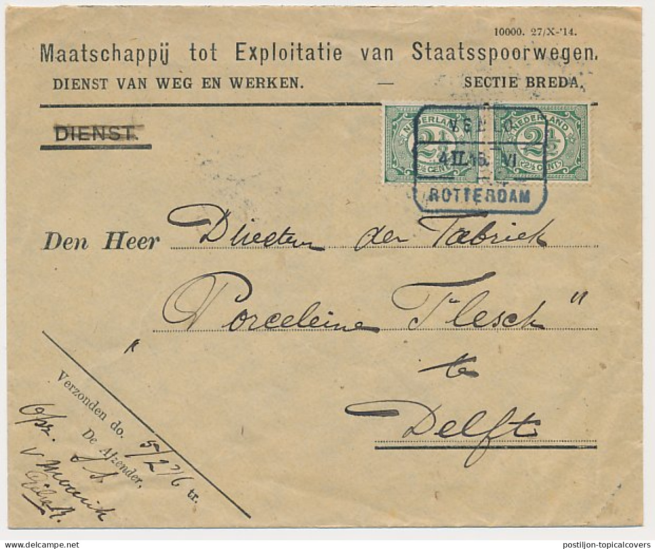 Dienst Mij. Tot Explotatie Van Staatsspoorwegen 1916 - Unclassified