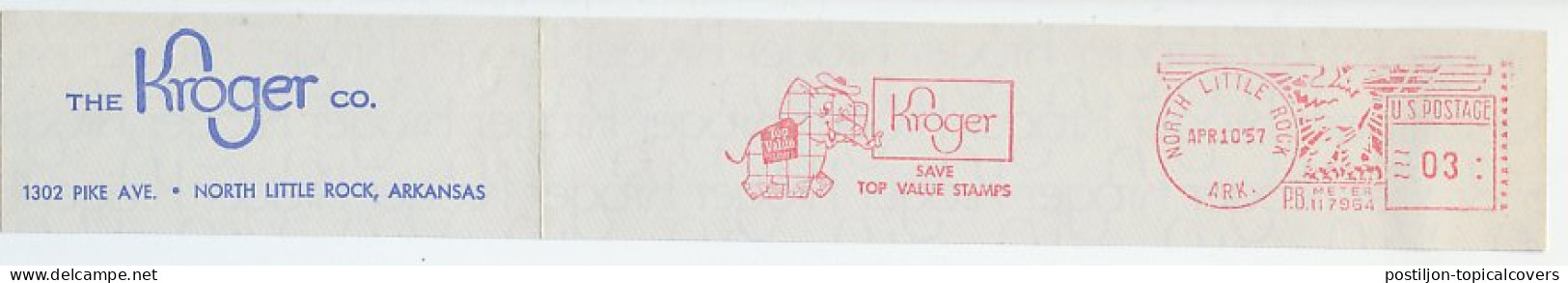 Meter Top Cut USA 1957 Elephant - Top Value Stamps - Altri & Non Classificati