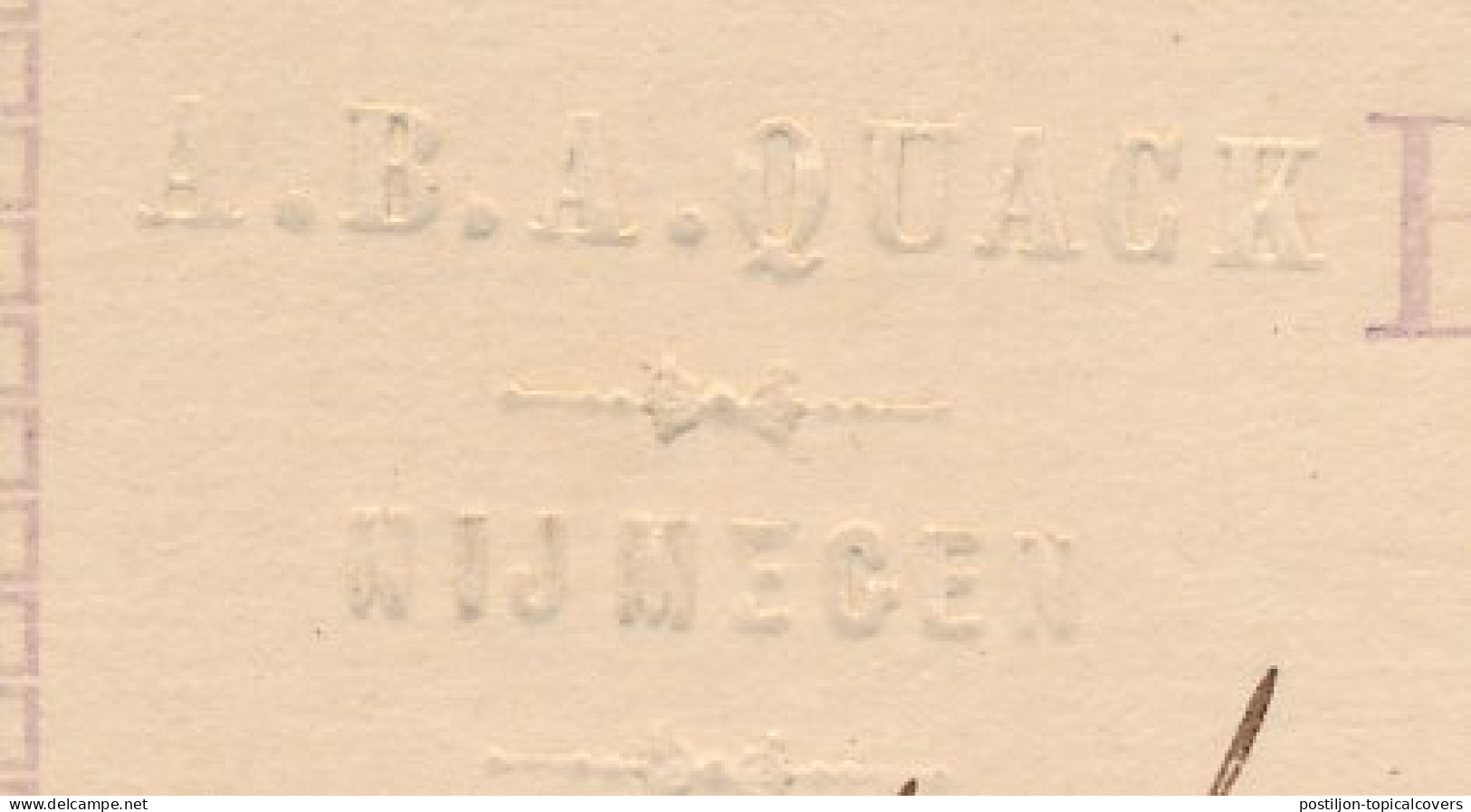Briefkaart G. 1 Firma Blinddruk Nijmegen 1872 - Entiers Postaux