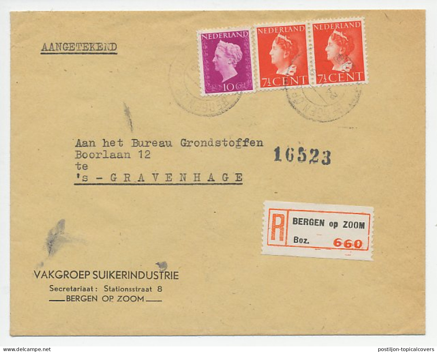 Em. Konijnenburg Aangetekend Bergen Op Zoom - Den Haag 1948 - Sin Clasificación