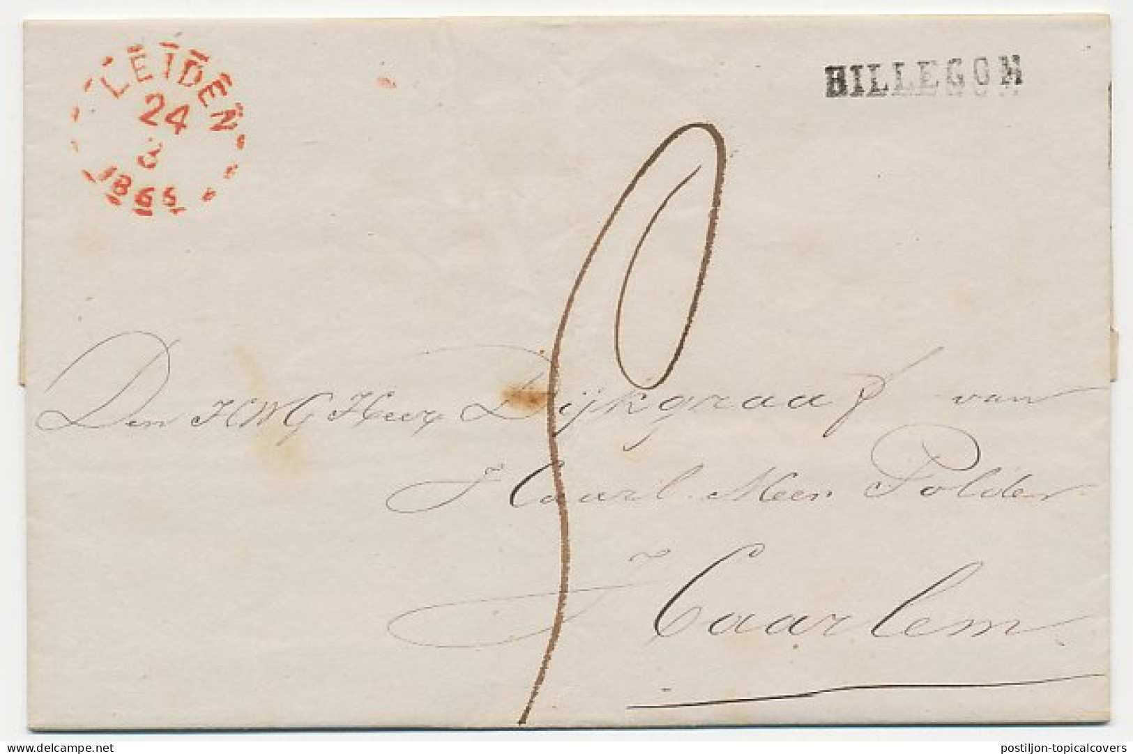 Gebroken Ringstempel : Leiden 1866 - Lettres & Documents