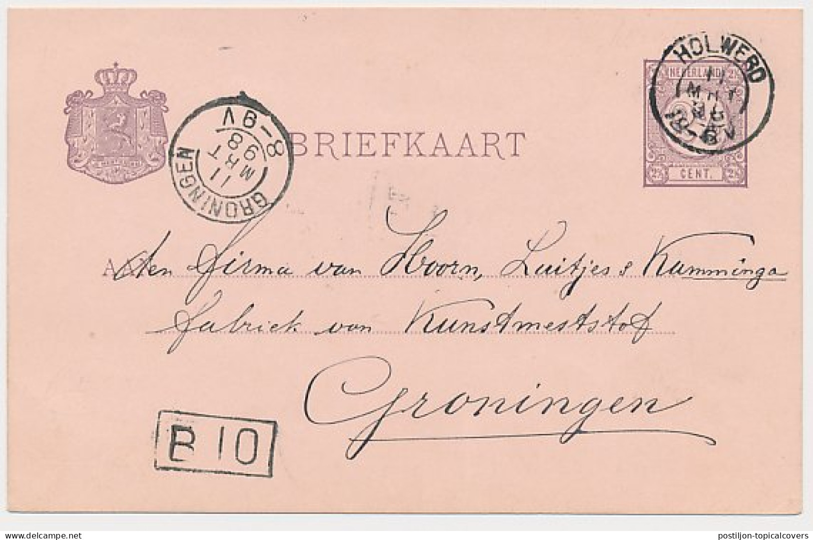 Kleinrondstempel Holwerd 1898 - Non Classés