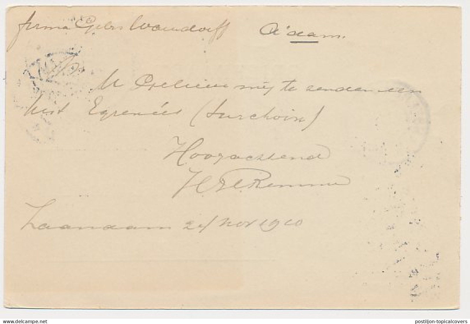 Firma Briefkaart Zaandam 1910 - H.H. Remme - Unclassified