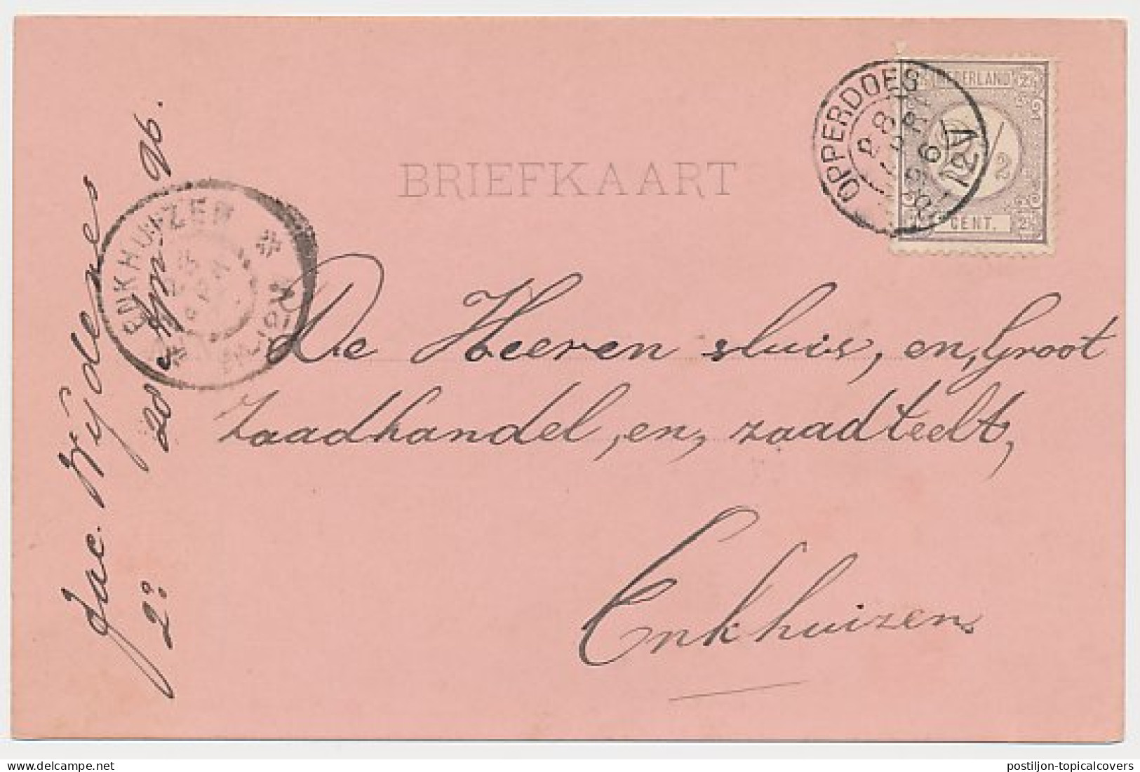 Kleinrondstempel Opperdoes 1896 - Ohne Zuordnung