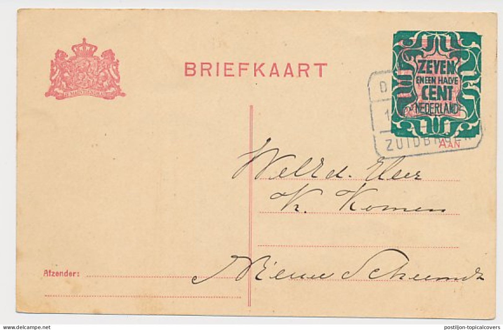 Treinblokstempel : Delfzijl - Zuidbroek I 1921 ( Nieuw Scheemda) - Ohne Zuordnung