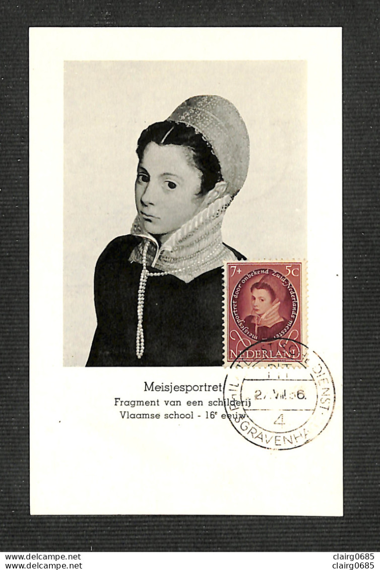 PAYS-BAS - NEDERLAND - Carte MAXIMUM 1956 - Meisjesportret - Maximumkaarten