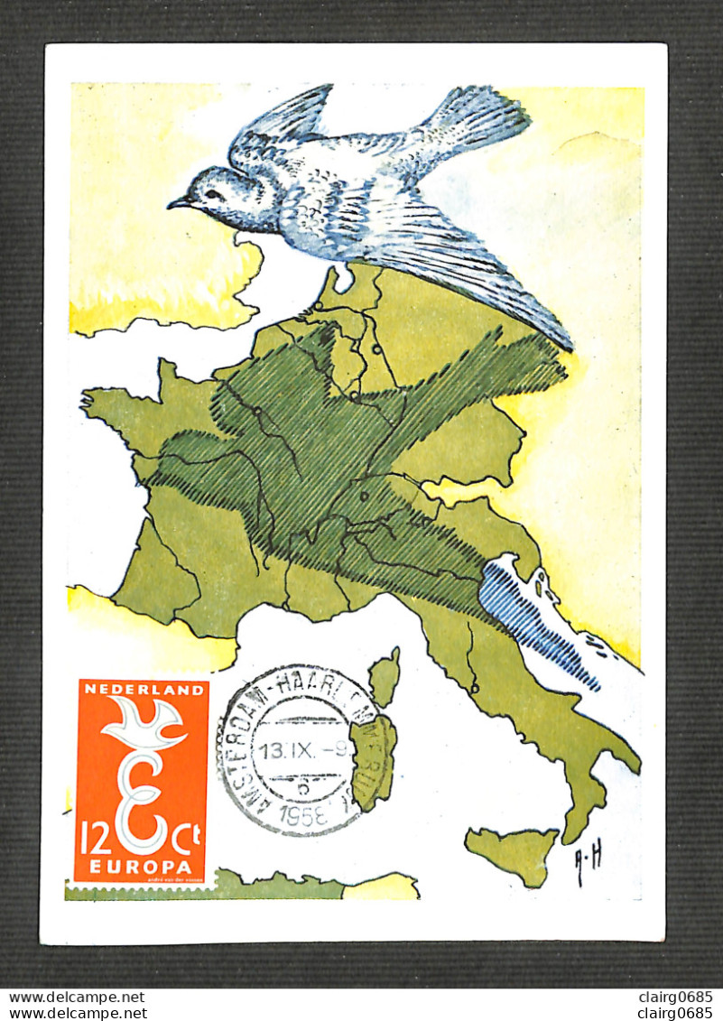 PAYS-BAS - NEDERLAND - Carte MAXIMUM 1958 - EUROPA - Maximum Cards
