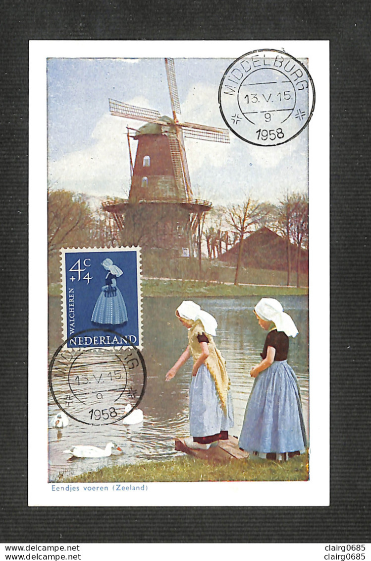 PAYS-BAS - NEDERLAND - Carte MAXIMUM 1958 - Eendies Voeren (Zeeland) - Maximum Cards