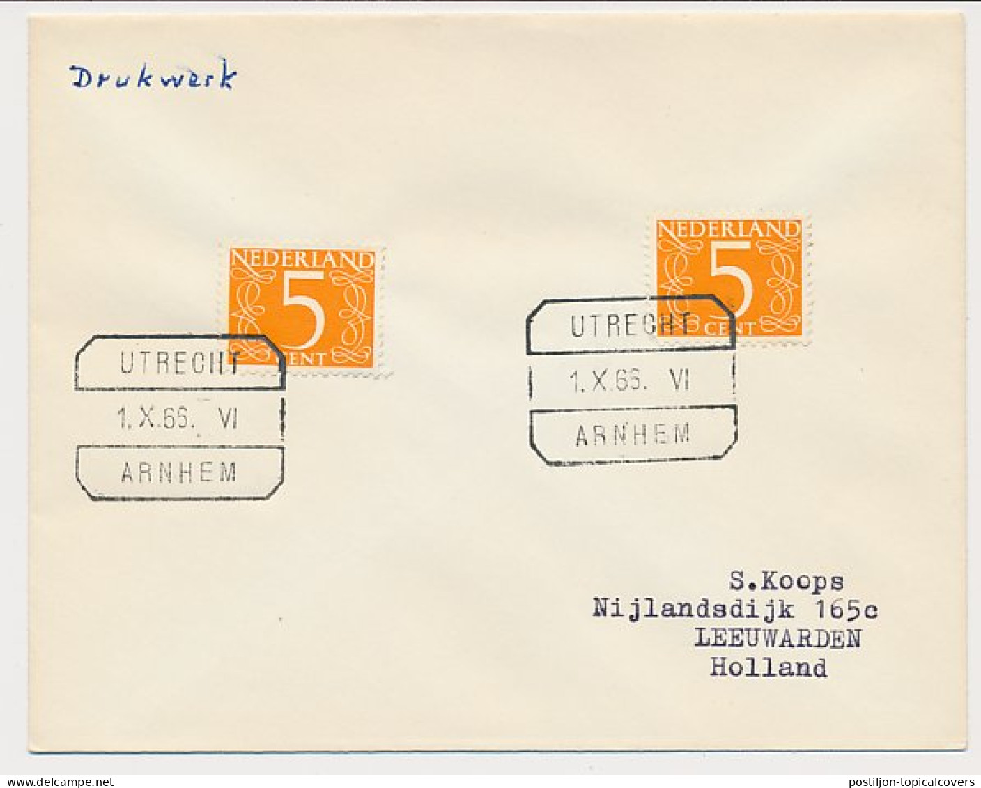 Treinblokstempel : Utrecht - Arnhem VI 1966 - Unclassified