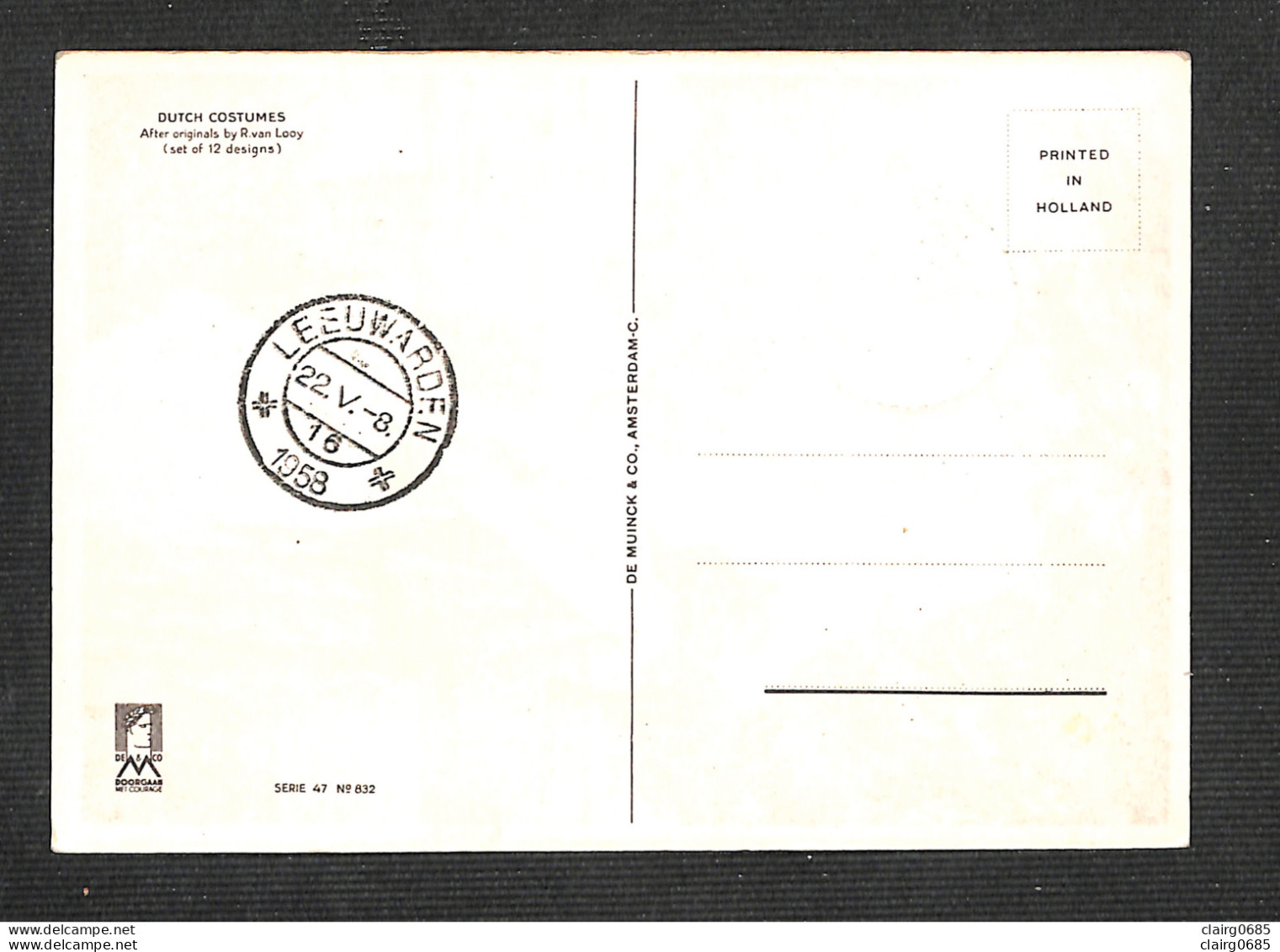 PAYS-BAS - NEDERLAND - Carte MAXIMUM 1958 - FRIESLAND - LEEUWARDEN - Cartes-Maximum (CM)