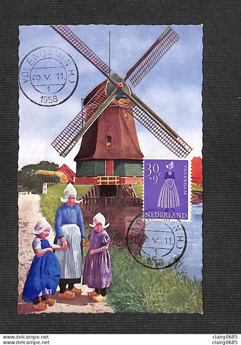 PAYS-BAS - NEDERLAND - Carte MAXIMUM 1958 - Volendam - Maximum Cards