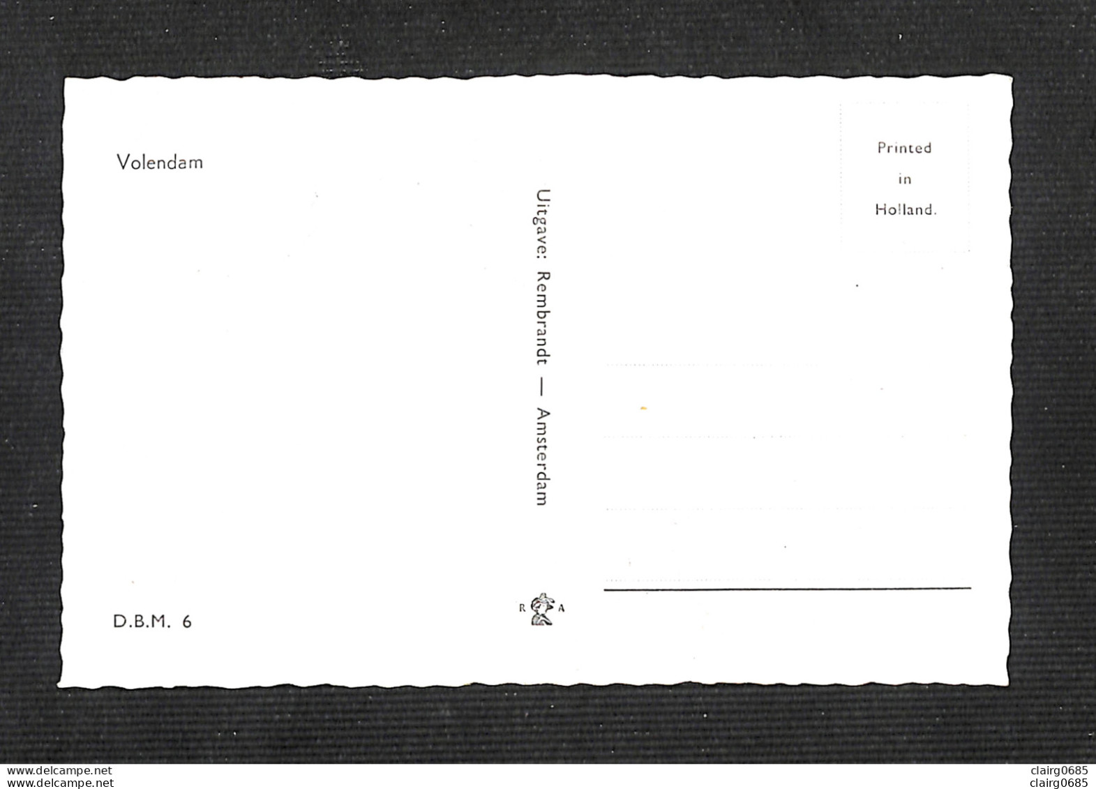 PAYS-BAS - NEDERLAND - Carte MAXIMUM 1958 - Volendam - Cartes-Maximum (CM)