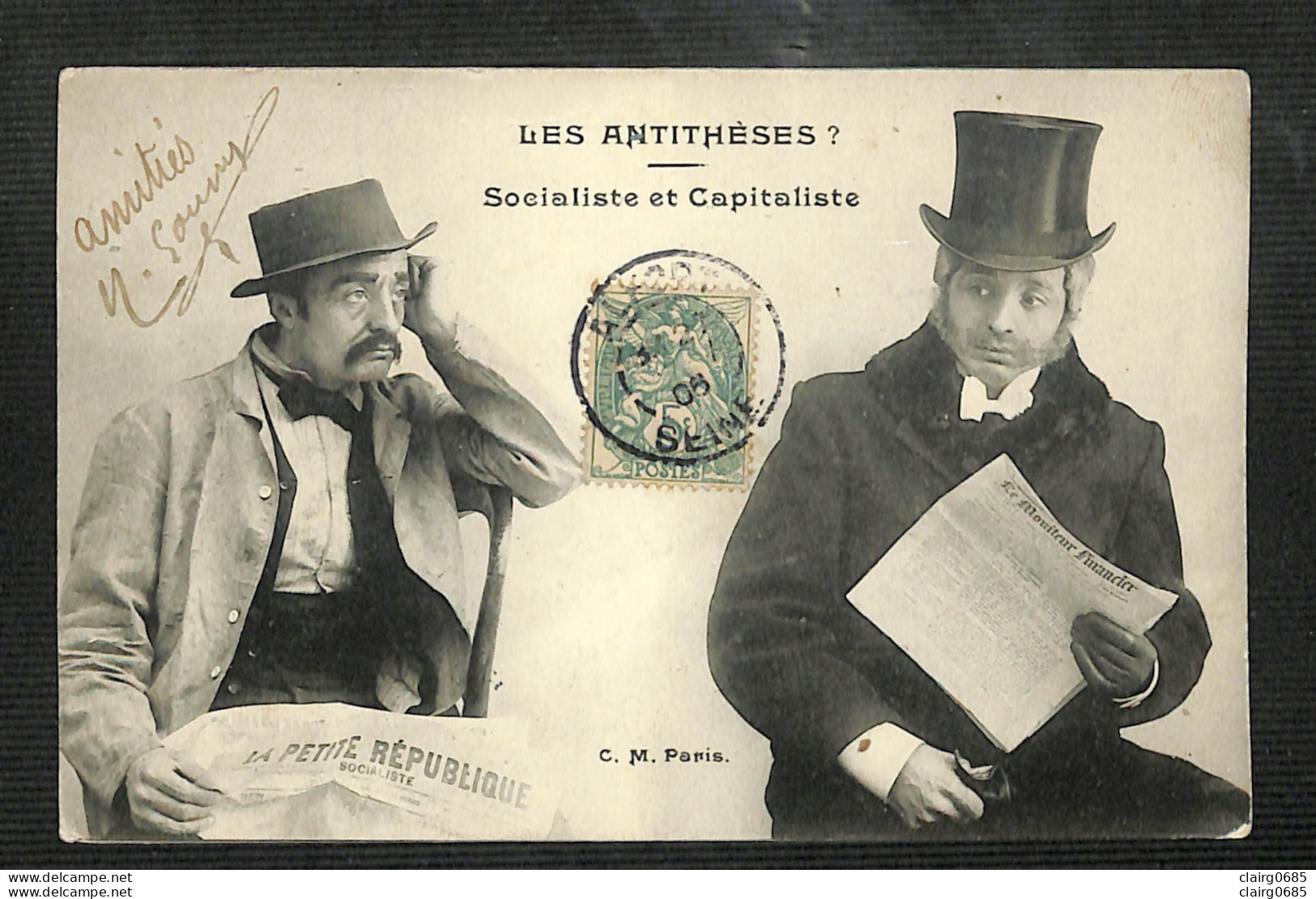 POLITIQUE - SATIRIQUES - LES ANTITHESES ? - Socialiste Et Capitaliste - 1906 - Satirisch