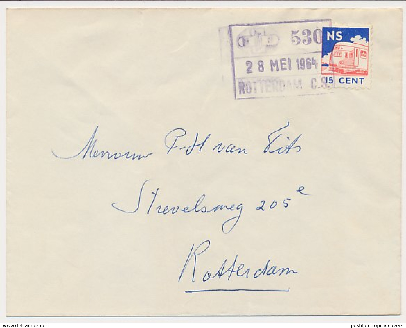 Treinbrief Locaal Te Rotterdam 1964 - Alleen Treinzegel - Ohne Zuordnung