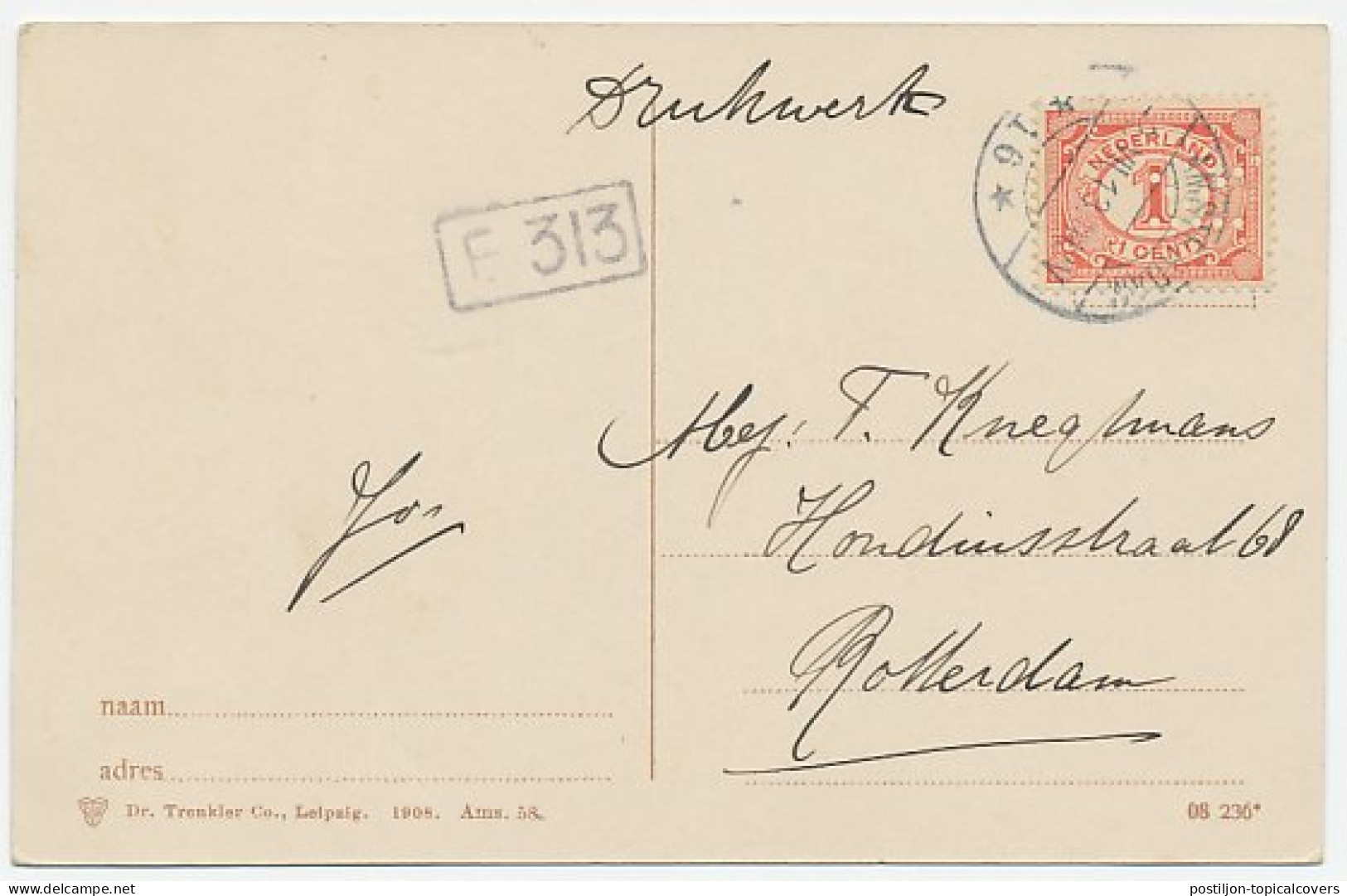 Perfin Verhoeven 356 - K - Amsterdam 1913 - Non Classificati