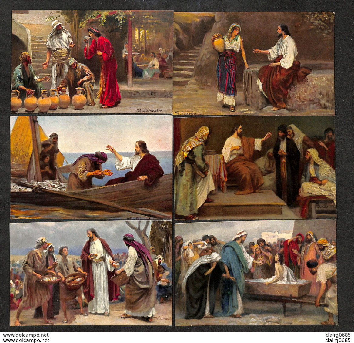 RELIGIONS - L'HISTOIRE SAINTE D'après Des Toiles Originales De Rob. Leinweber - Série VII De 12 Images - RARE - Jesus