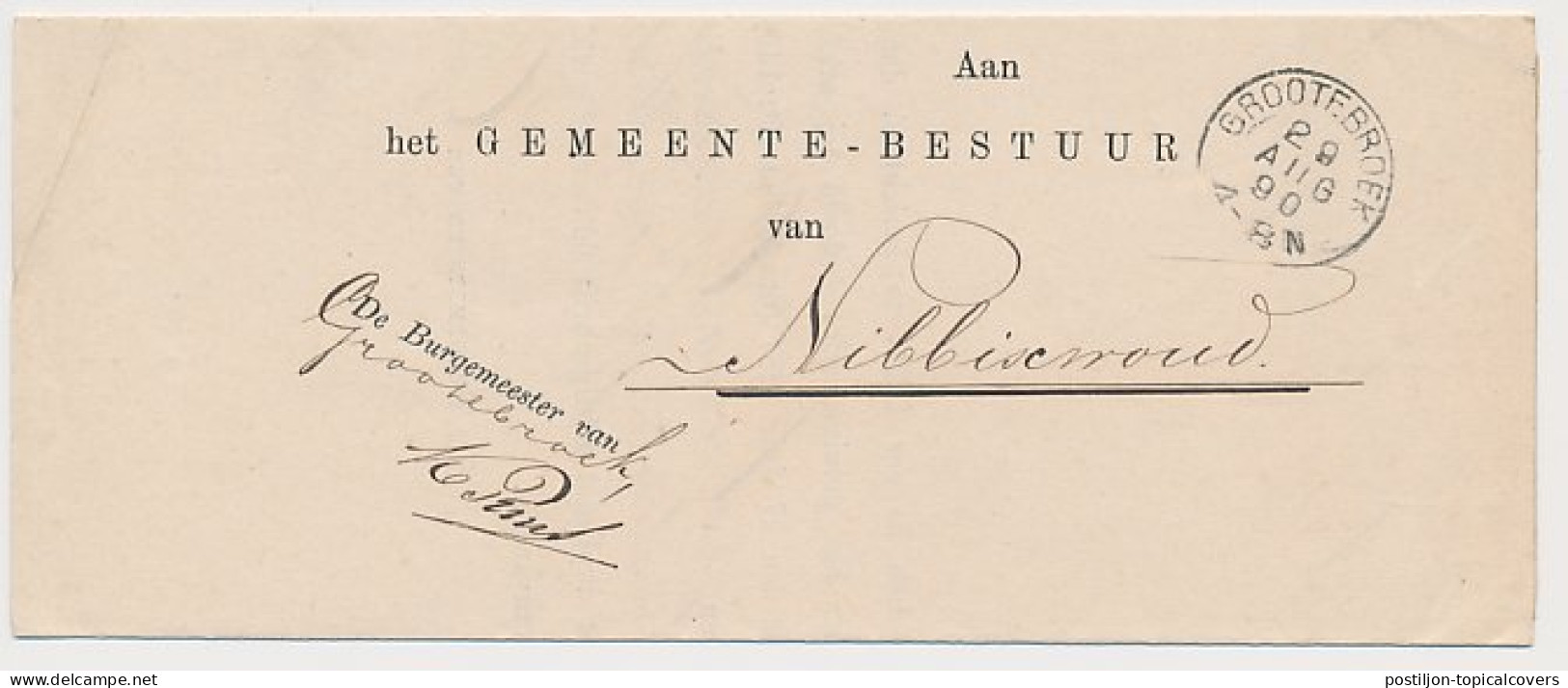Kleinrondstempel Grootebroek 1890 - Zonder Classificatie