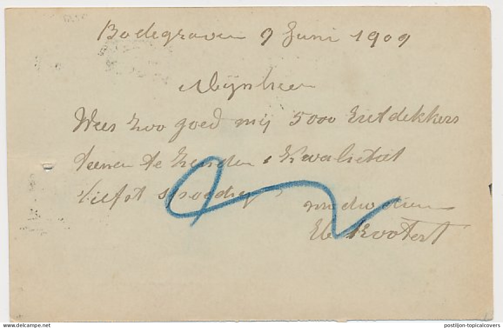 Firma Briefkaart Bodegraven 1909 - Brandstoffen - Ohne Zuordnung