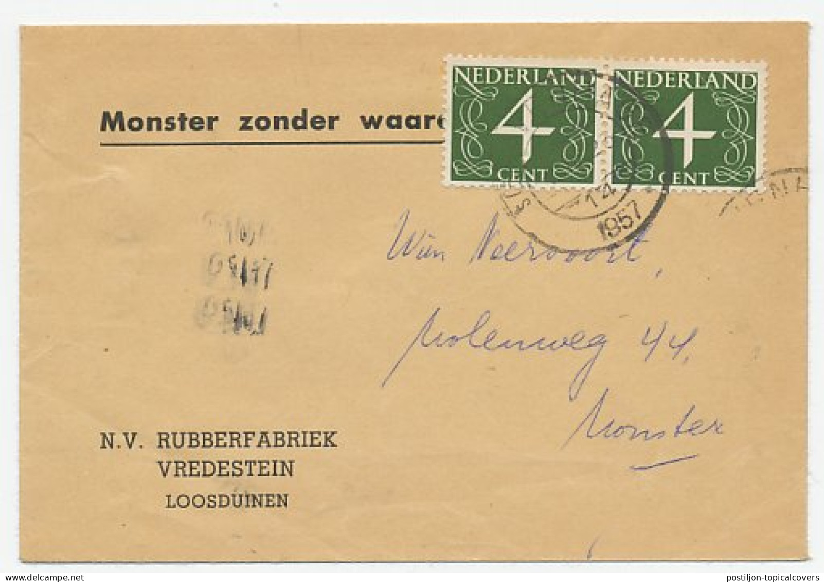 Em. Cijfer Den Haag - Monster 1957 - Monster Zonder Waarde - Non Classés