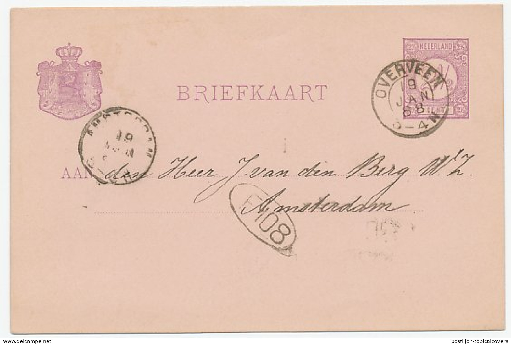 Kleinrondstempel Overveen 1888 - Unclassified