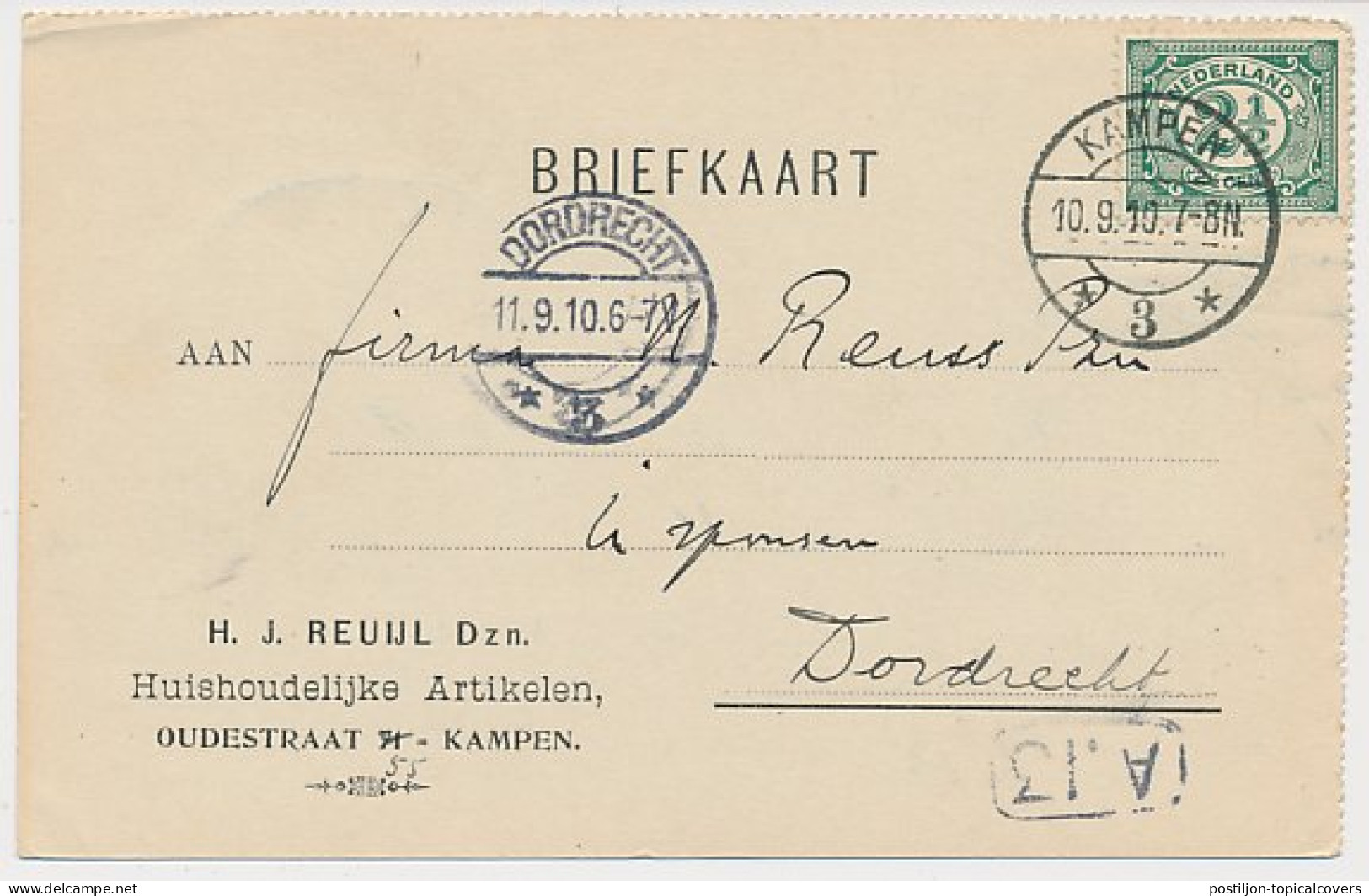 Firma Briefkaart Kampen 1910 - Huishoudelijke Artikelen - Ohne Zuordnung
