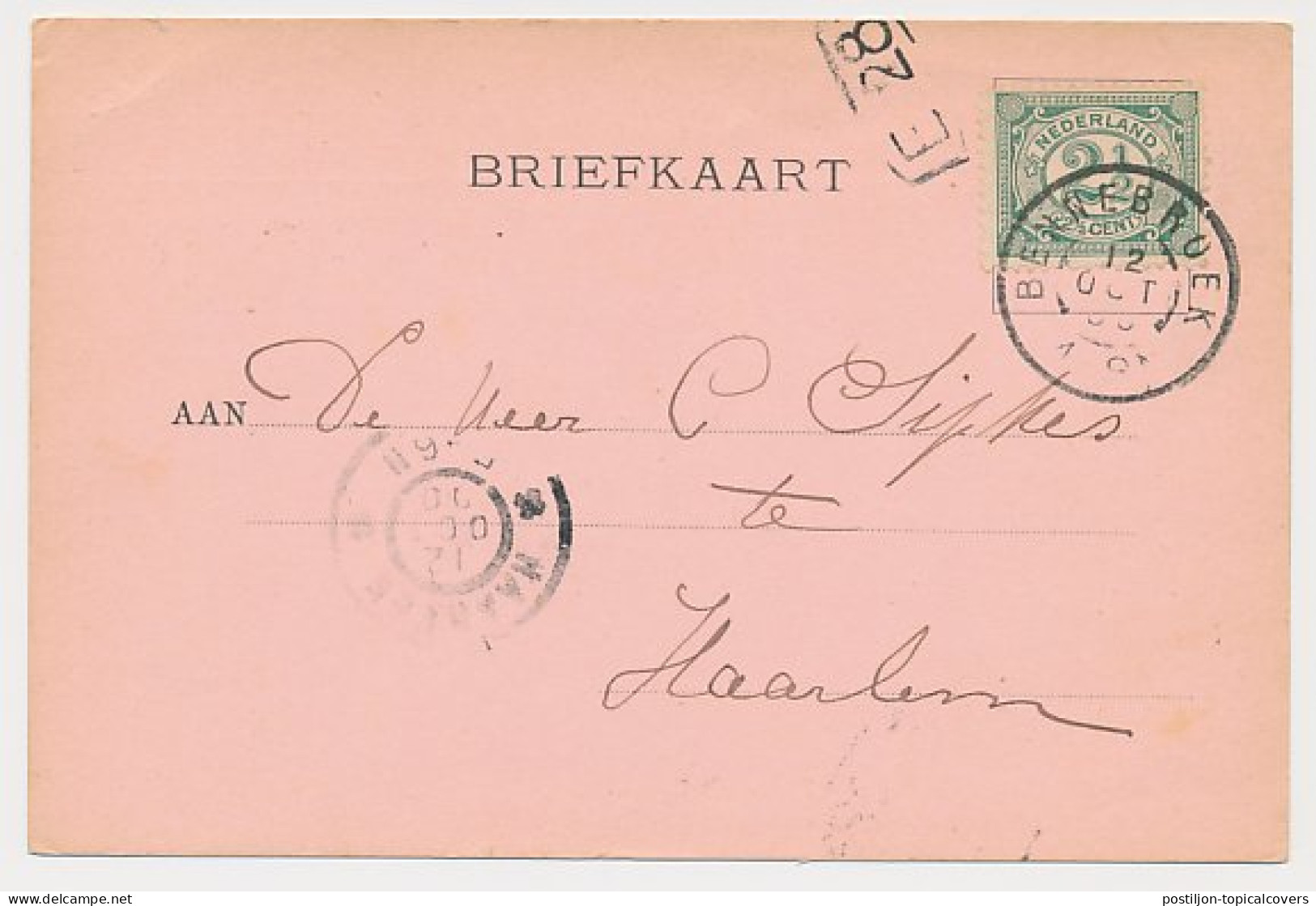 Firma Briefkaart Bennebroek 1900 - Kruideniers- Grutterswaren - Ohne Zuordnung