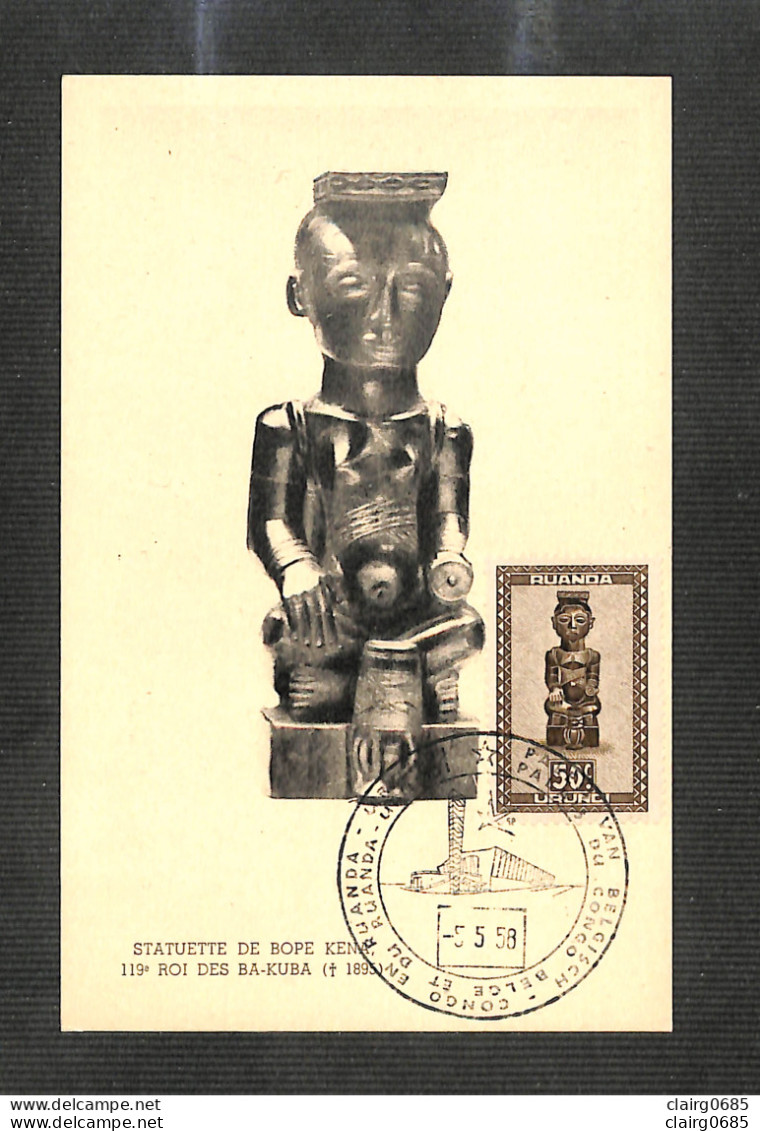 RUANDA-URUNDI - Carte MAXIMUM 1958 - Statuette De BOPE KENA - RARE - Other & Unclassified
