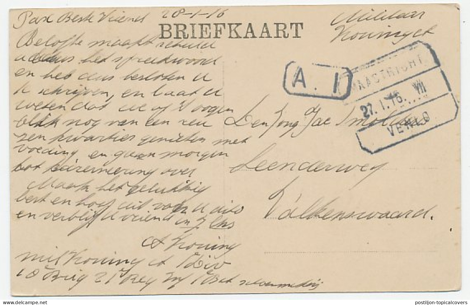 Treinblokstempel : Maastricht - Venlo III 1916 - Unclassified