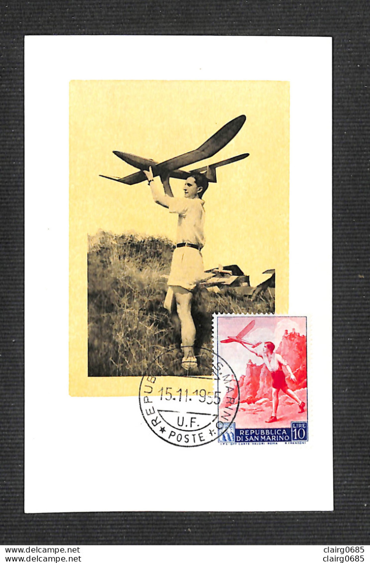 SAINT-MARIN - SAN MARINO - Carte MAXIMUM 1955 - Comité National D'Aéronautique - Altri & Non Classificati