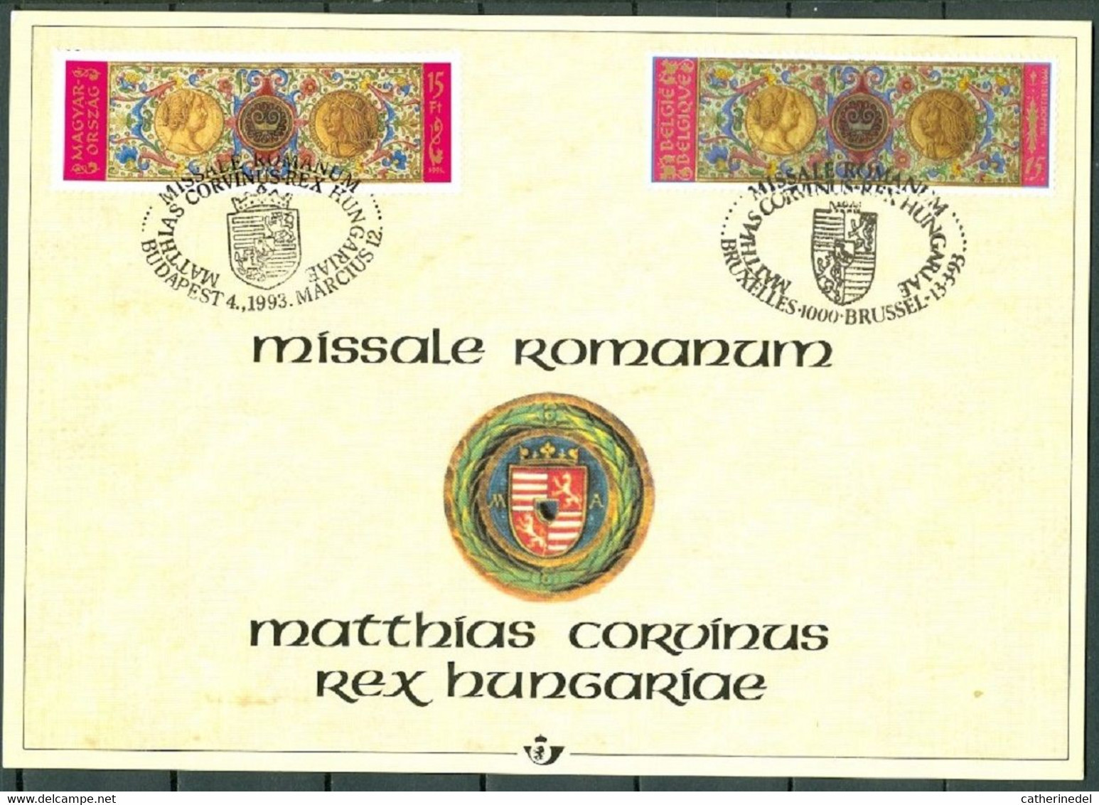Année 1993 : Carte Souvenir 2492HK - Histoire - Missale Romanum - Souvenir Cards - Joint Issues [HK]