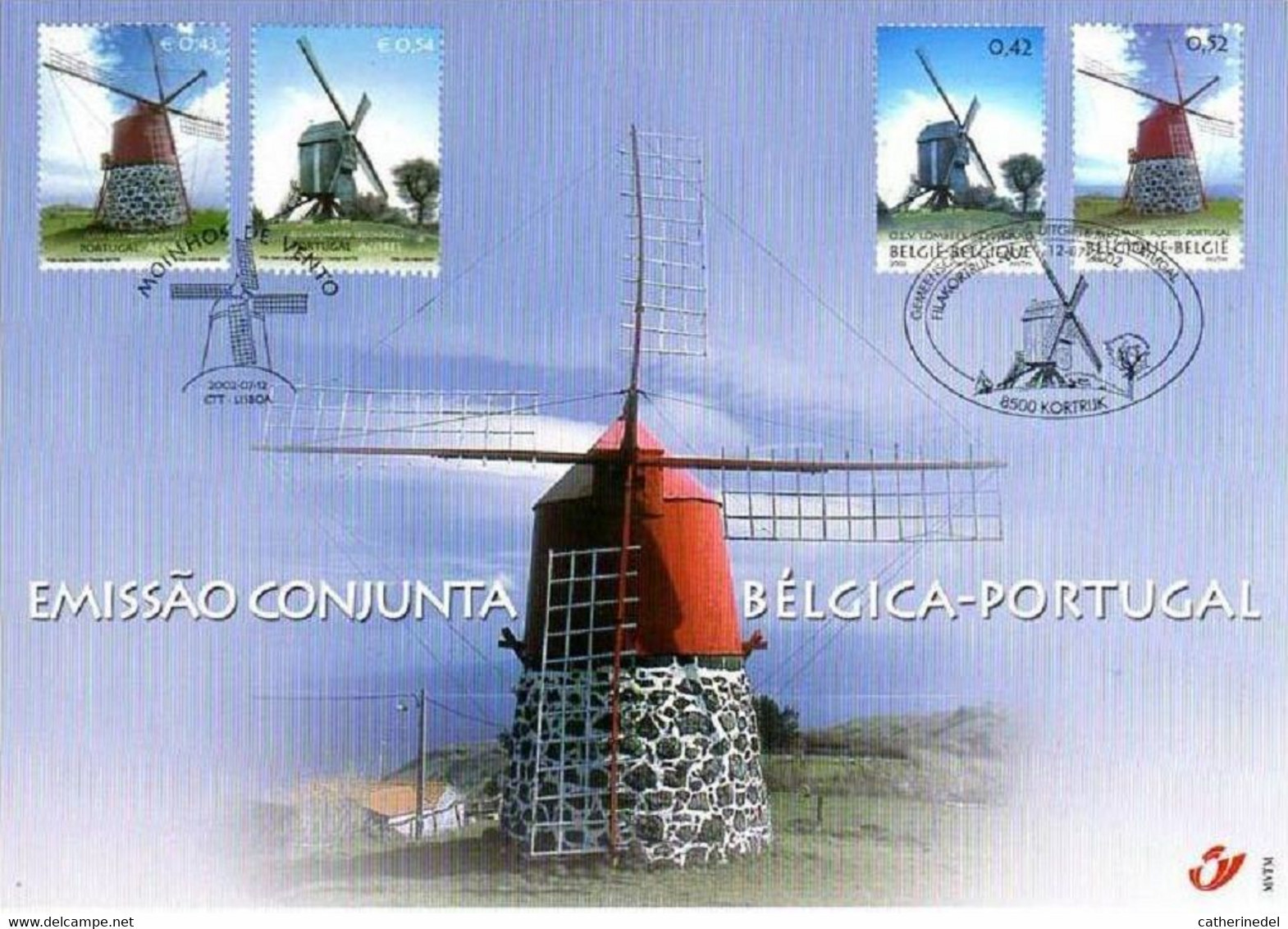 Année 2002 : Carte Souvenir 3091/3092HK - Moulins à Vent - Cartoline Commemorative - Emissioni Congiunte [HK]