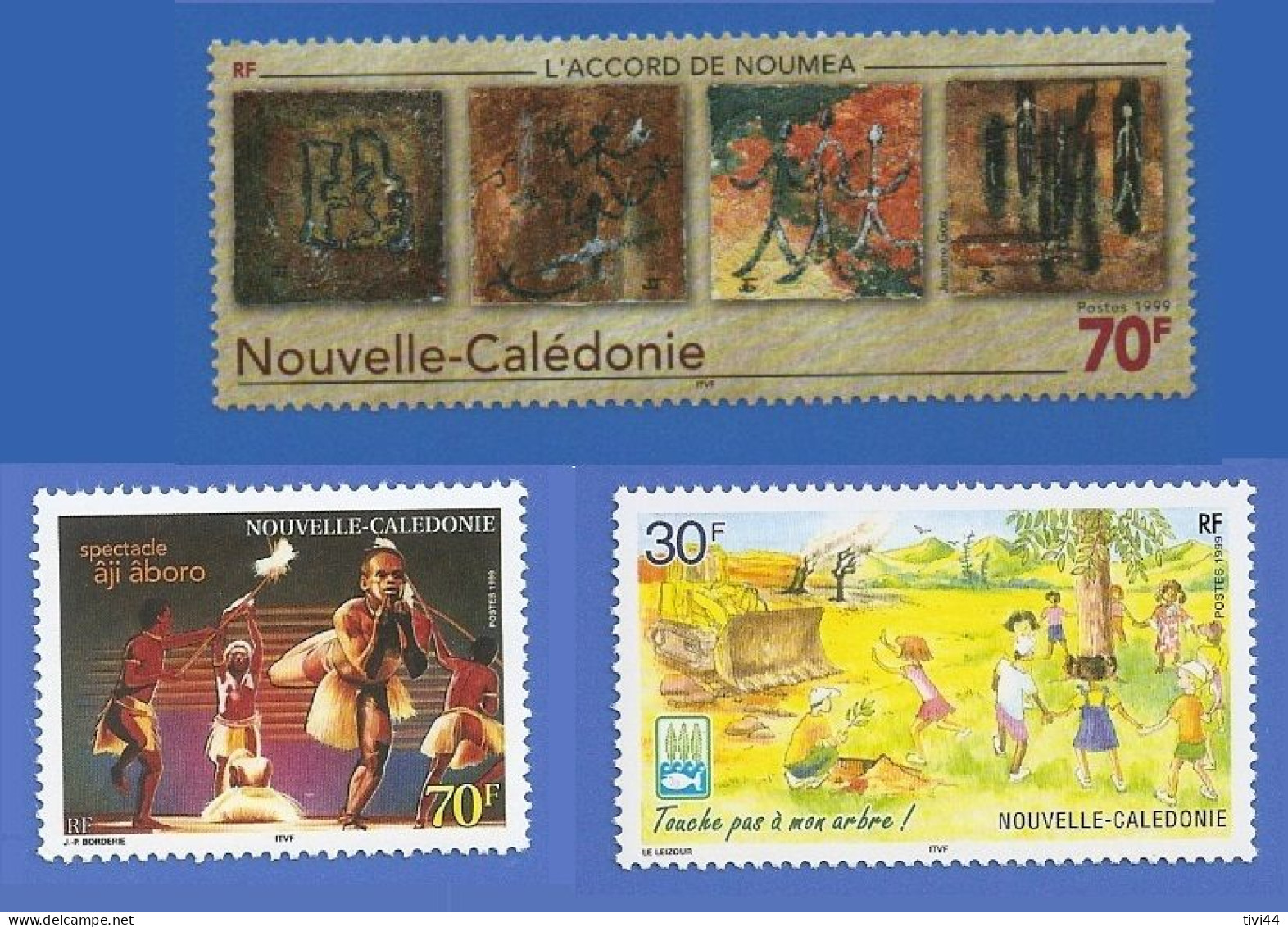 NOUVELLE CALÉDONIE 805 + 806 + 807 NEUFS ** ACCORD DE NOUMÉA + SPECTACLE + TOUCHE PAS A MON ARBRE - Unused Stamps